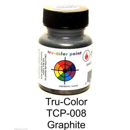 TRU-COLOR PAINT Tru-Color Paint TCP008 1 oz Graphite Railroad Color Acrylic Paint TCP008